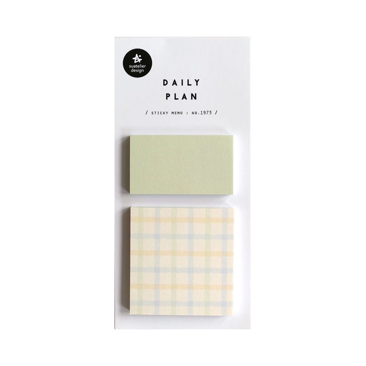 Green Gingham Sticky Notes