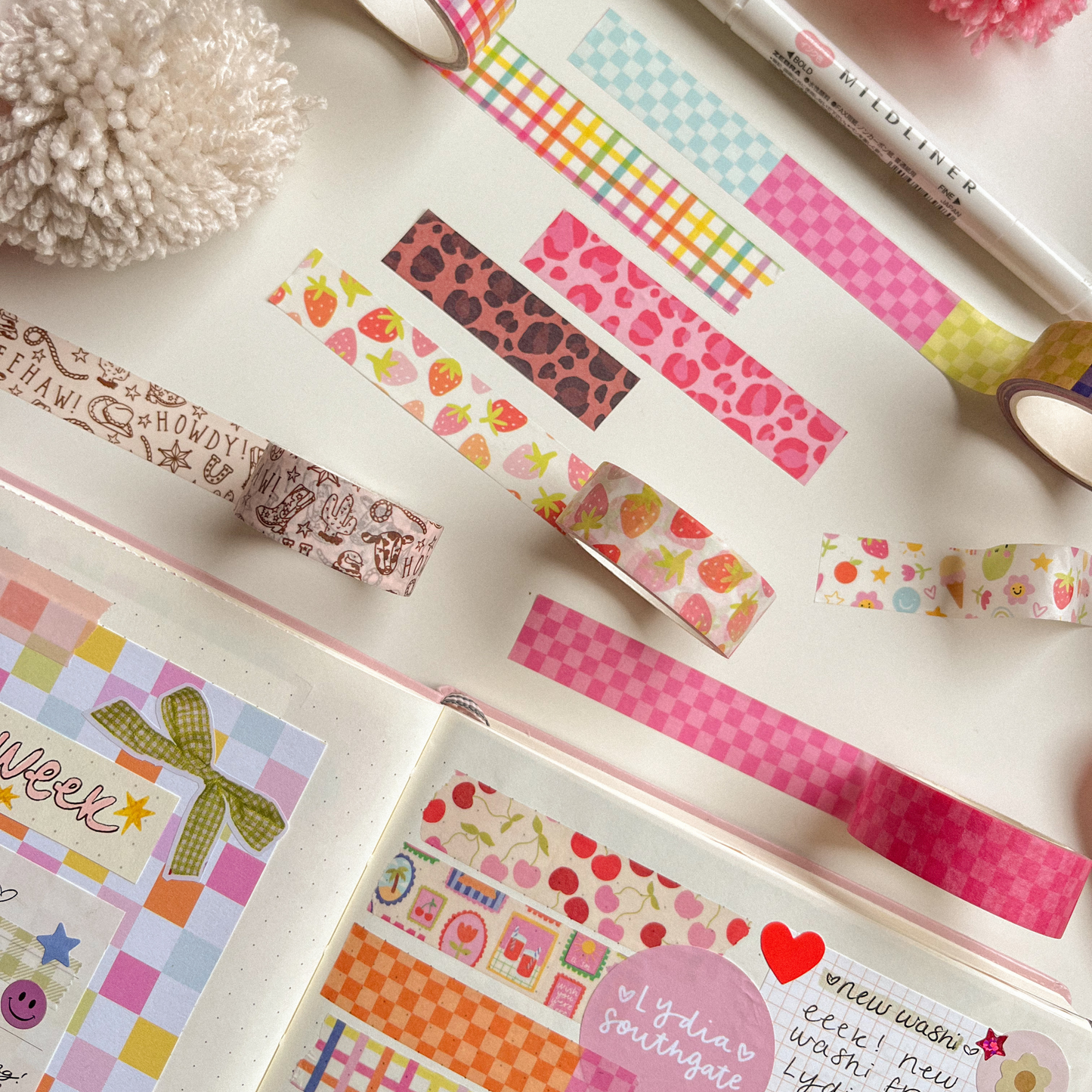 Multi Strawberry Print Washi Tape