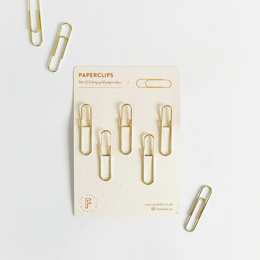 Long Gold Paperclips