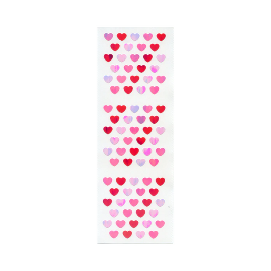 Mini Pink Pearlie Hearts Sticker Sheet