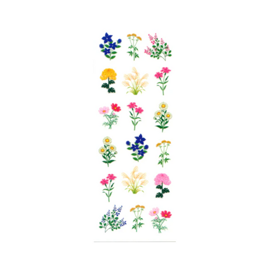 Glitter Wildflowers Sticker Sheet