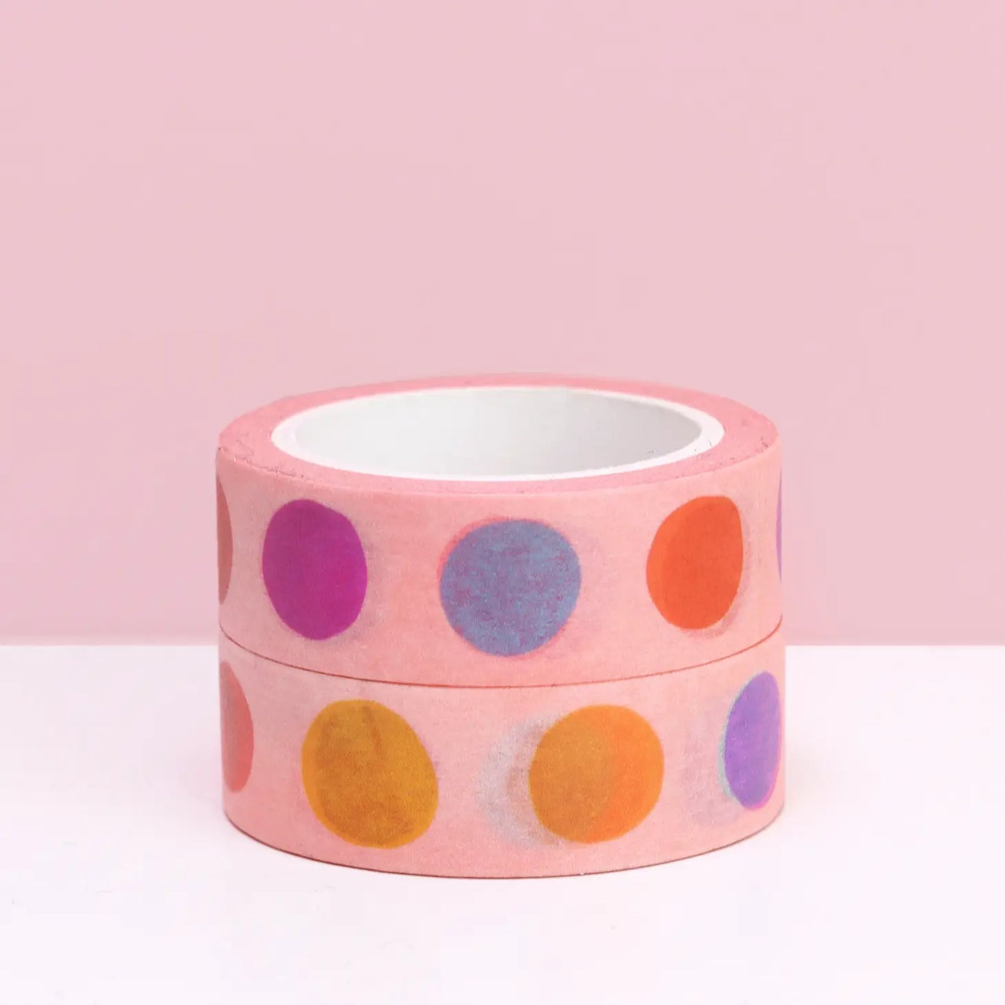 colourful washi tapes stacked on top of one another