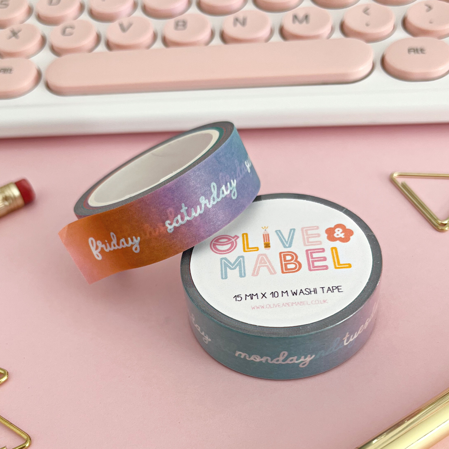 ombré days of the week washi tape